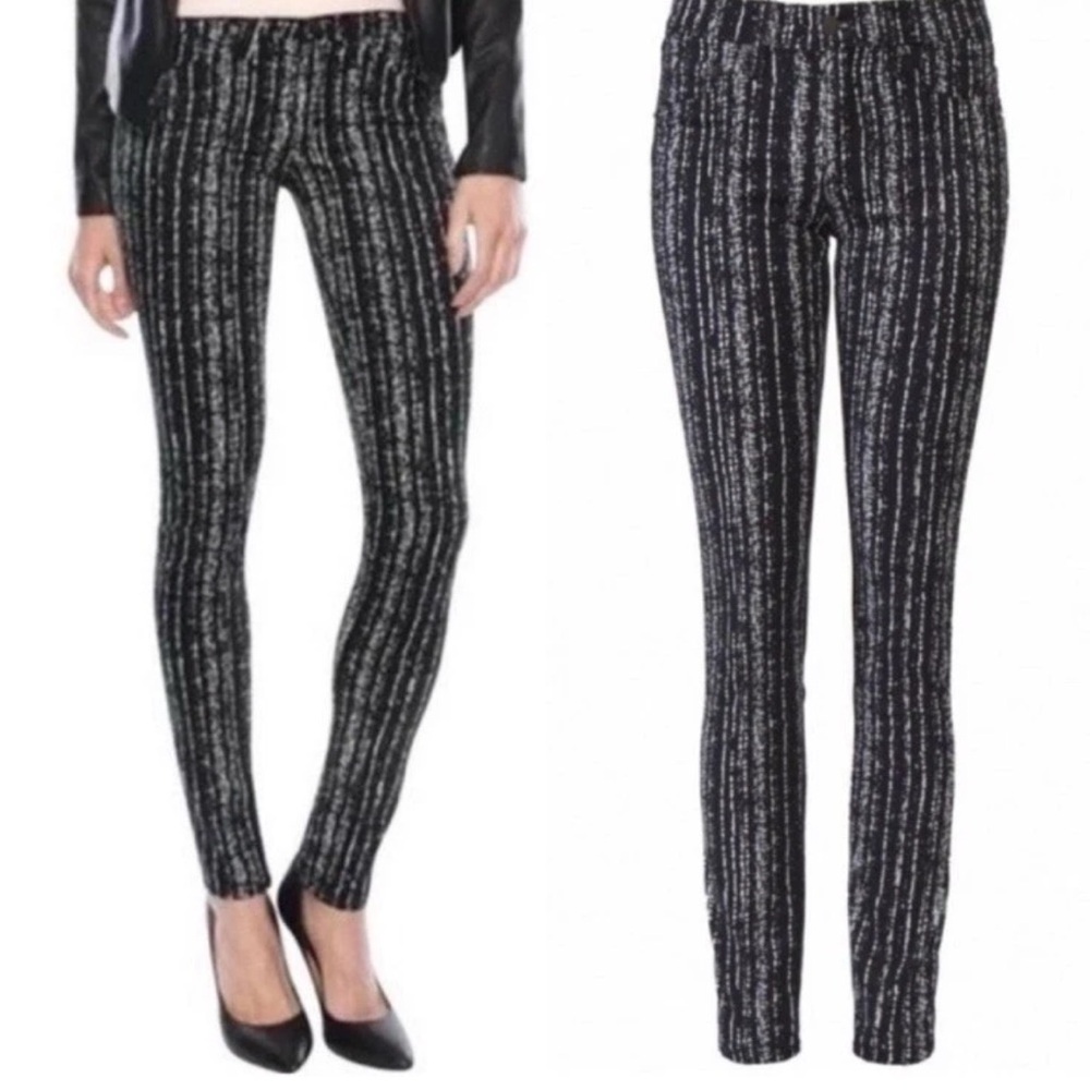 RAG & BONE BLACK WHITE PRINT SKINNY JEANS WOMENS SZ 27